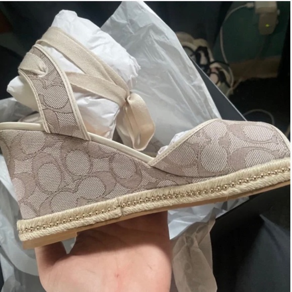 Coach shoes brand new never been worn, tie up around leg. Beautiful - Picture 3 of 3